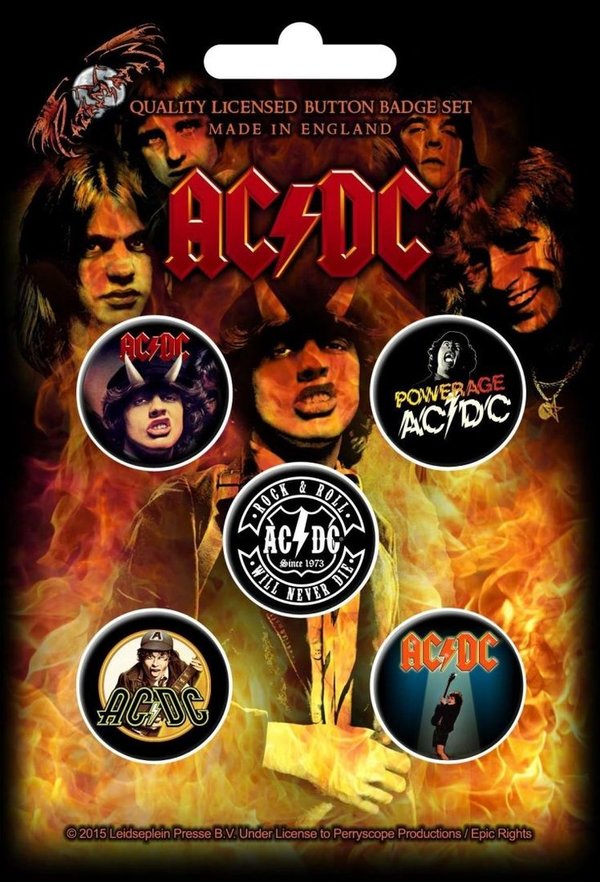 AC/DC Highway To Hell Button Pack-Button Set