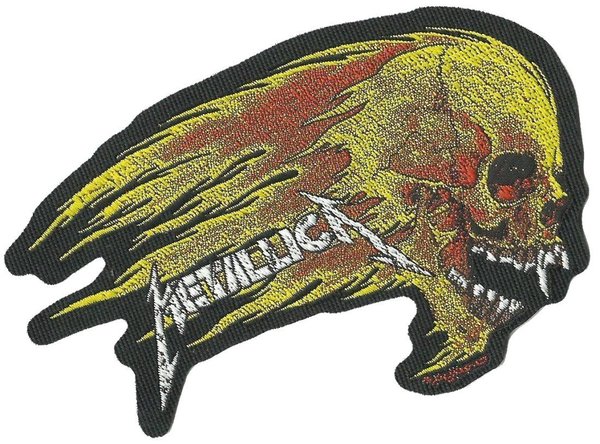 Metallica Flaming Skull Cut Out Aufnäher