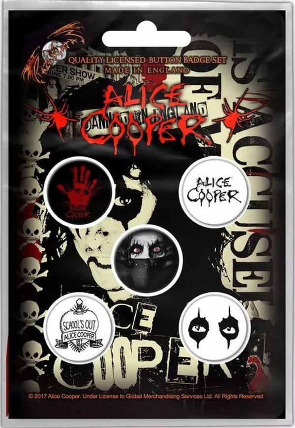Alice Cooper Eyes Button Set