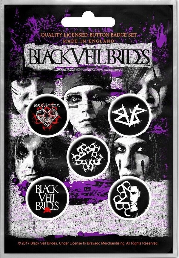 Black Veil Brides Pentagram Button Pack