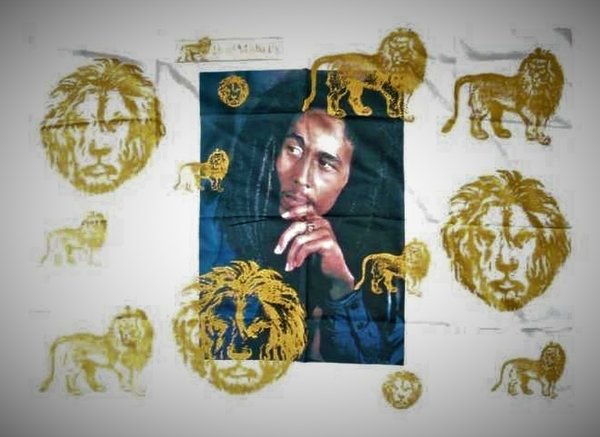 Bob Marley Loewe Posterfahne
