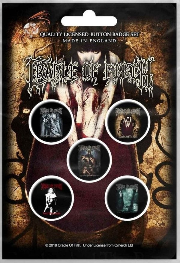 Cradle of Filth Early Albums Button Pack