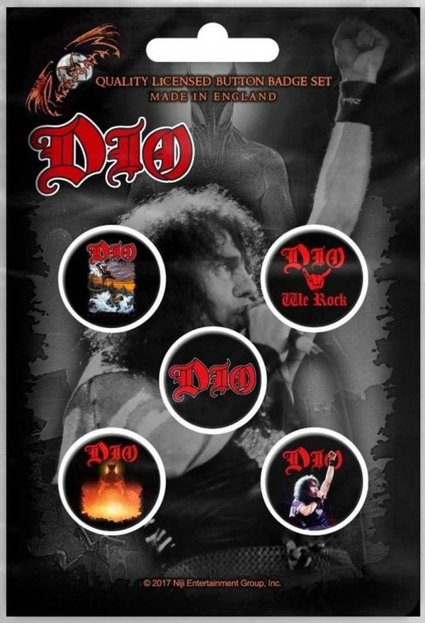 Dio We Rock Button Set