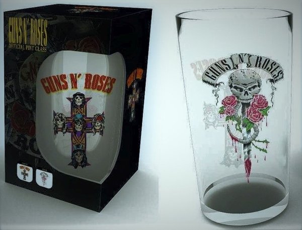 Guns n’ Roses Pin Glas Bierglas Trinkglas NEU & OFFICIAL!