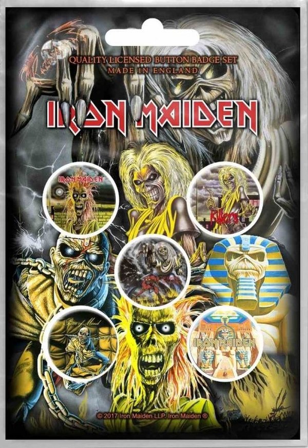 Iron Maiden Early Albums Button Pack