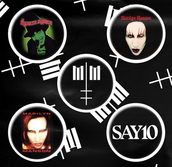 Marilyn Manson Cross Logo Button Pack