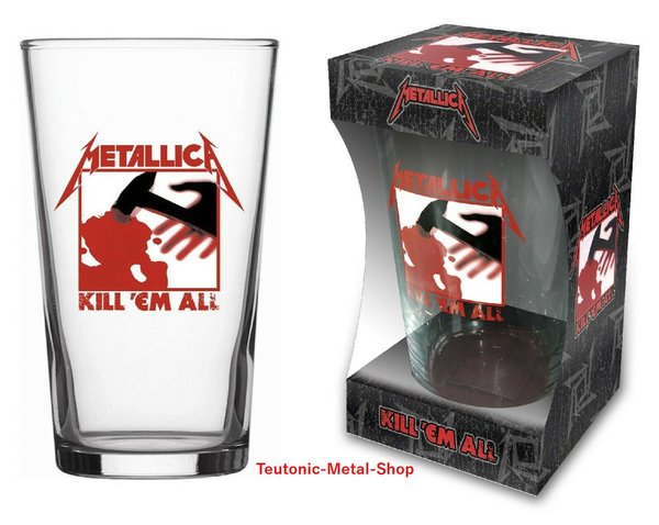 Metallica Kill ´em all Bierglas Trinkglas