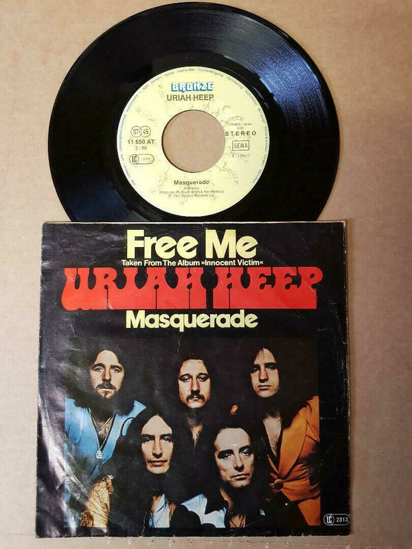 Uriah Heep - Free Me-Vinyl,7",45 RPM,Single 1977-Sammlung Rock Metal