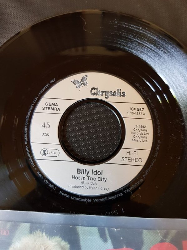 Billy Idol ‎– Hot In The City-Vinyl,7",45 RPM,Single 1982
