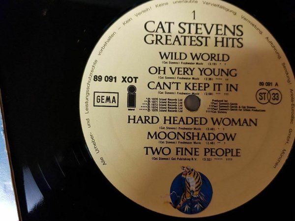 Cat Stevens Greatest Hits Vinyl, LP  Album