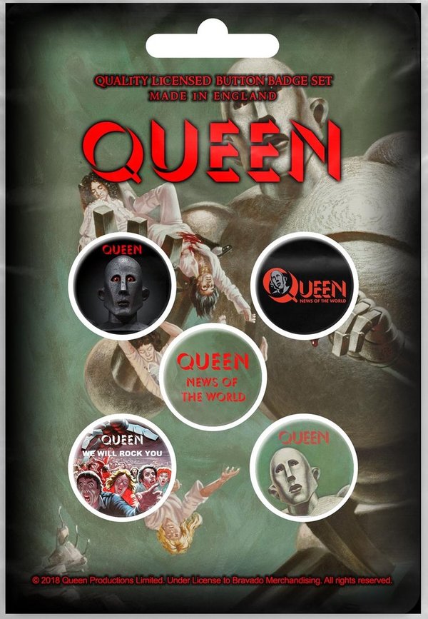 Queen - News Of The World  Button Badge Pack