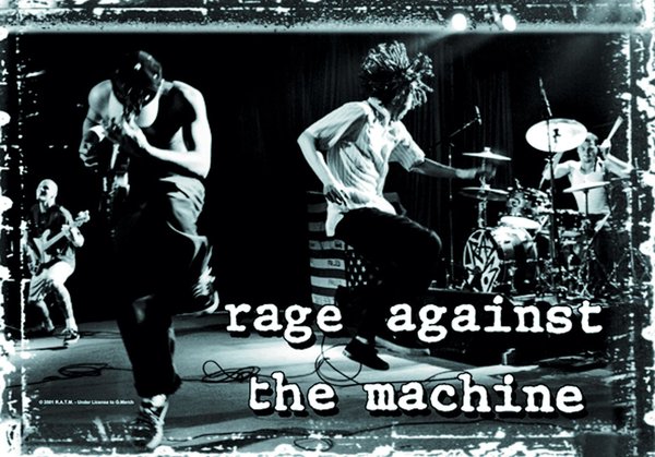 Rage Against The Machine on stage Posterfahne