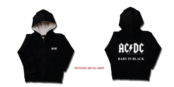 AC/DC Baby in Black - Baby Kapuzenjacke Organic