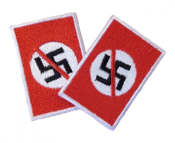 Anti Nazi Aufnäher- Patch  in Schwarz oder Rot