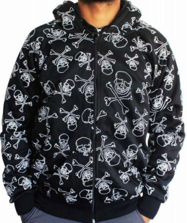 Gothic Kaputzensweatshirt Zipper- Skulls