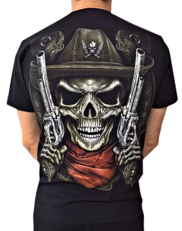 Totenkopf 2 Revolver T-Shirt (Glow in the Dark) M