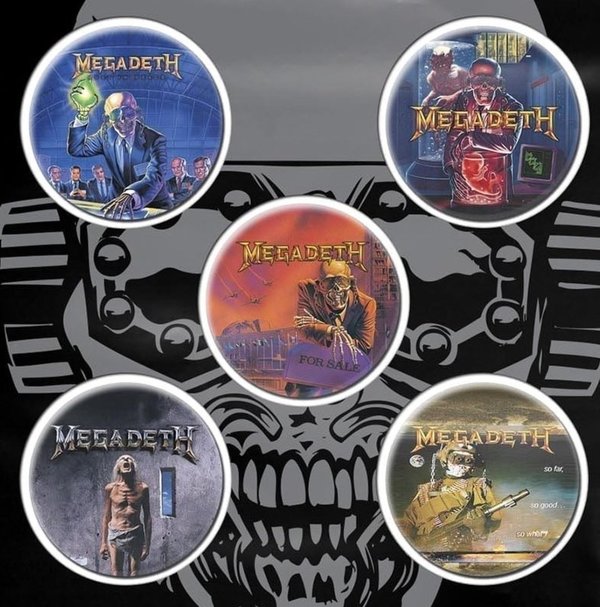 Megadeth VIC Rattlehead Button Badge Set NEU & OFFICIAL!