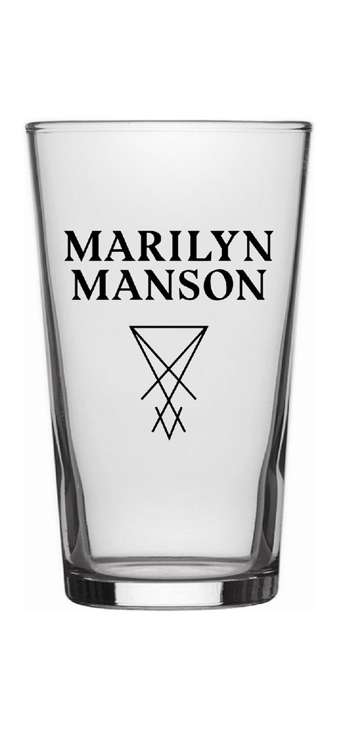 Marilyn Manson Logo Bierglas Trinkglas
