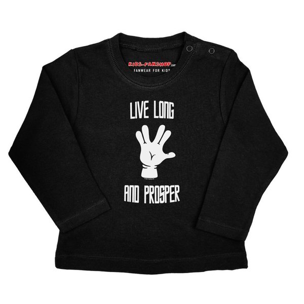 Live Long and Prosper-Baby Longsleeve Langarmshirt 100% Bio Baumwolle