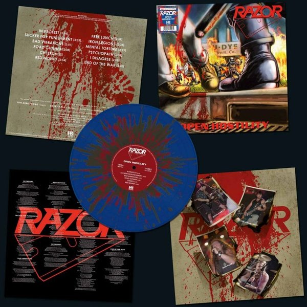 RAZOR - Open hostility BLUE/GOLD/RED SPLATTER VINYL - LP Neu