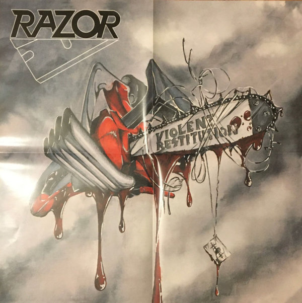 RAZOR - Violent restitution WHITE/GREY/RED SPLATTER VINYL - LP
