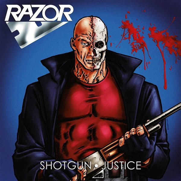 RAZOR - Shotgun justice BLUE/WHITE/RED SPLATTER VINYL - LP