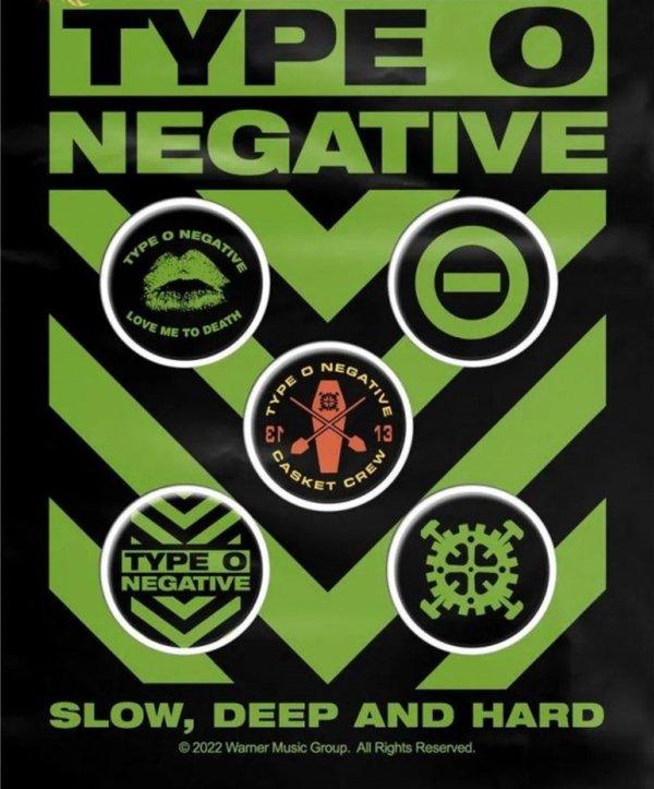 Type O Negative Slow Deep & Hard Button Badge Set